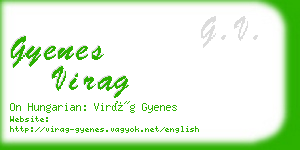 gyenes virag business card